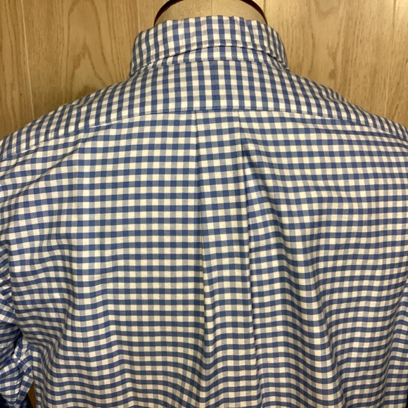 Custom Fit Ralph Lauren Mens blue and white check button down shirt size XL - Picture 5 of 11